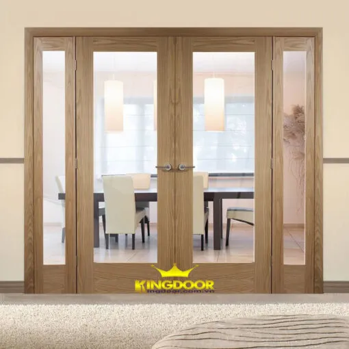 Cửa gỗ kính hệ 4 cánh